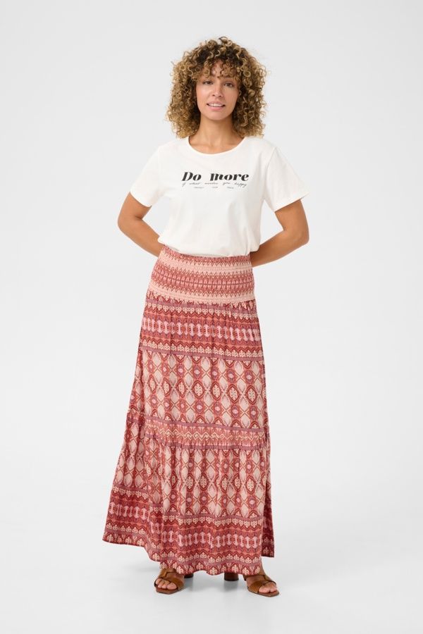 Cream Jupe longue taille élastique motifs ethnic geo 10612774