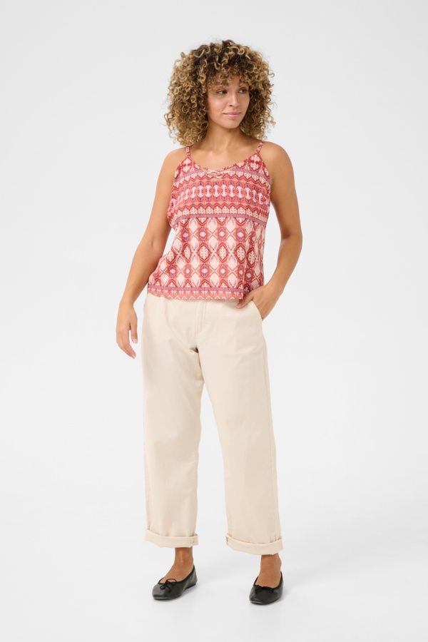 Cream Haut camisole motifs ethnic geo 10613603