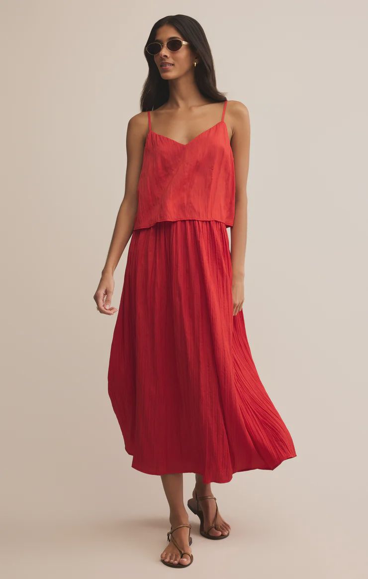 ZSupply Camisole Fiore effet plissé et satiné Cabana Red ZT252712