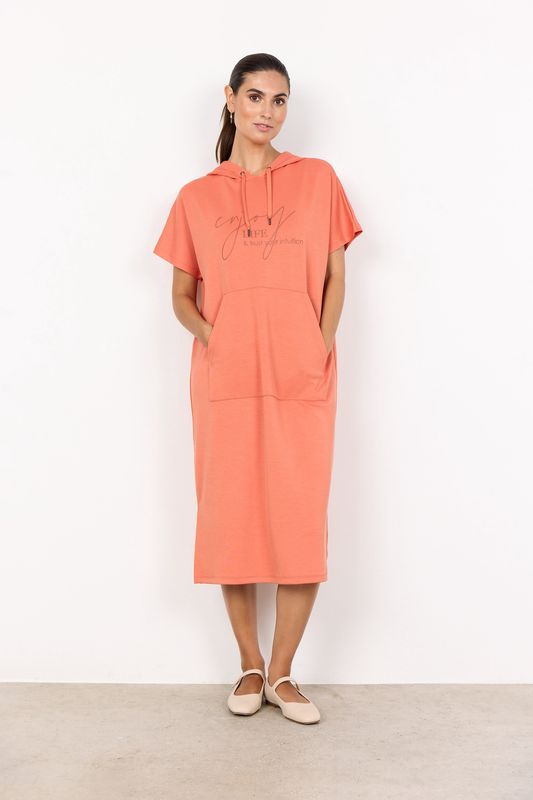 Soya Concept Robe manches courtes avec capuchon en modal Madarine27030