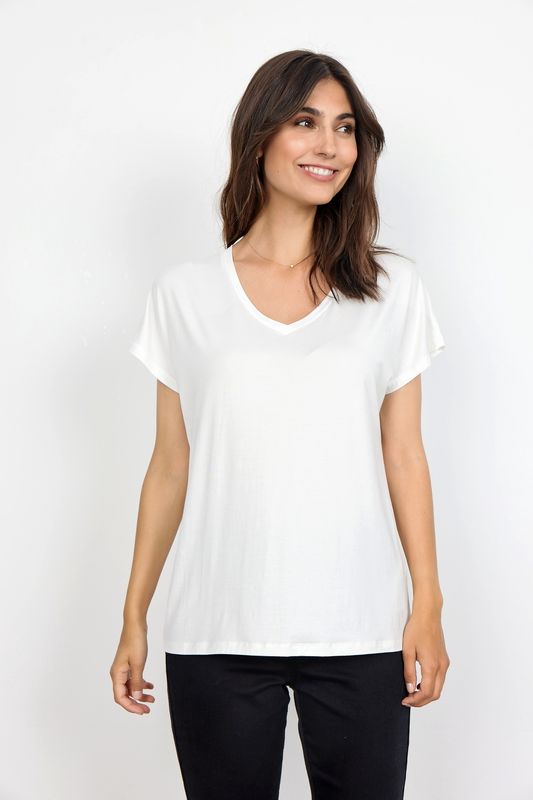 Soya Concept T-Shirt manches courtes col V offwhite 29028