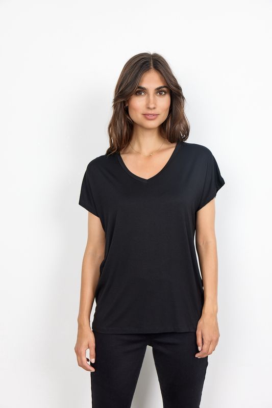 Soya Concept T-Shirt manches courtes col V noir 29028