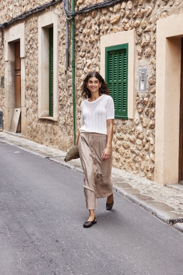 Fransa Chandail tricot très léger et ajouré crème 20615699