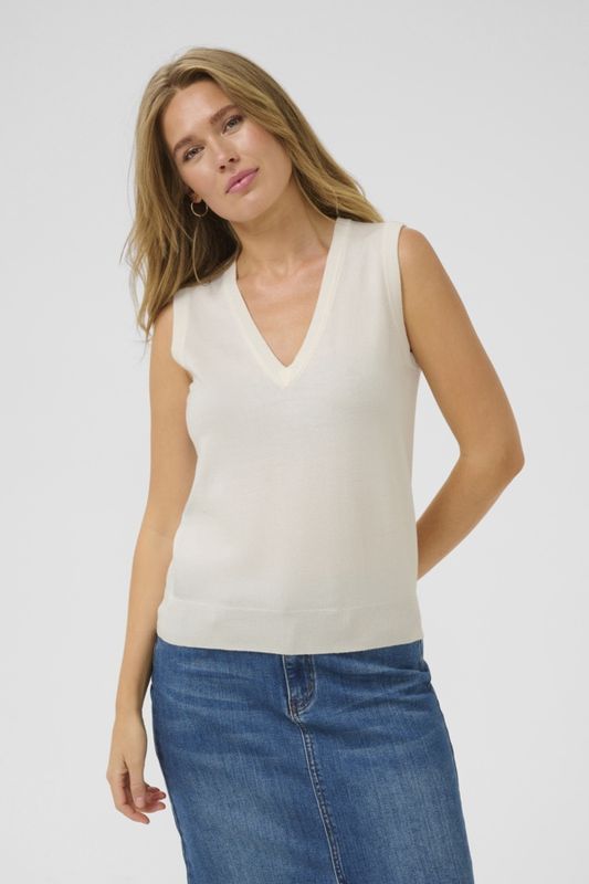 Kaffe Haut sans manches col V offwhite 10510055