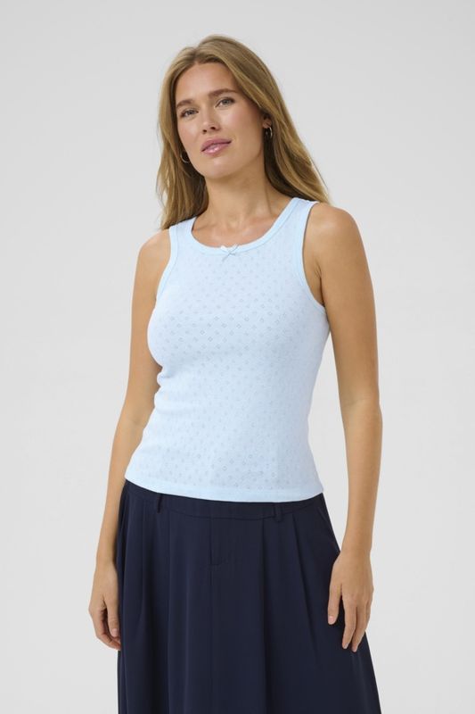 Kaffe Haut sans manches pointelle light blue 10509972
