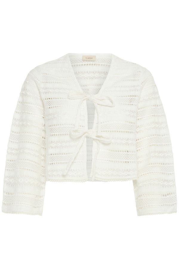 Fransa Veste maille crème avec boucles avant 20616069