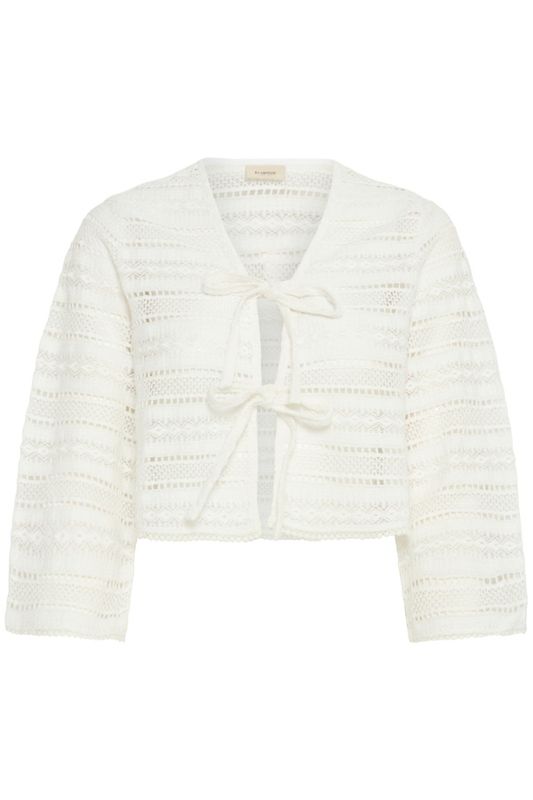 Fransa Veste maille crème avec boucles avant 20616069