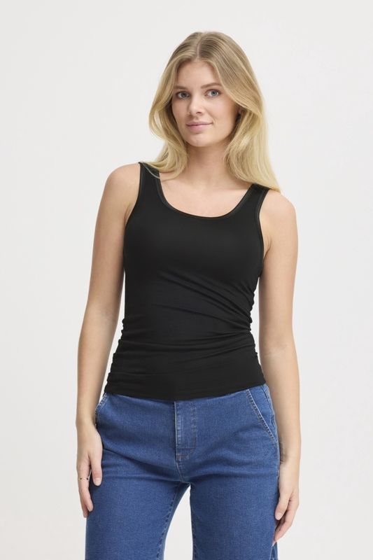 Fransa Camisole noire bordure satinée 20615759