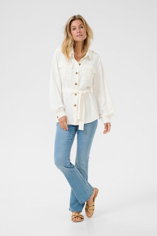 Cream Veston offwhite manches longues avec ceinture 10613725