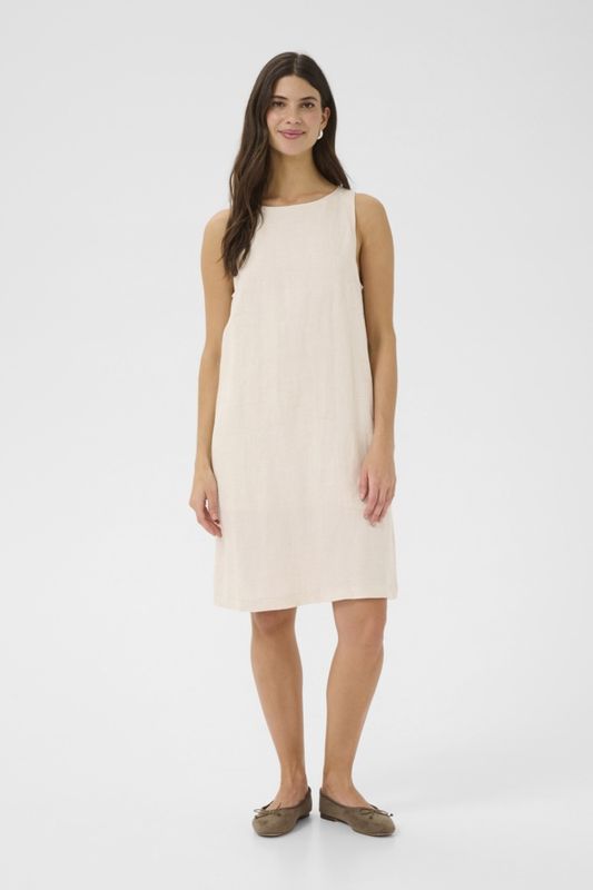 Cream Robe lin naturel sans manches 10613594