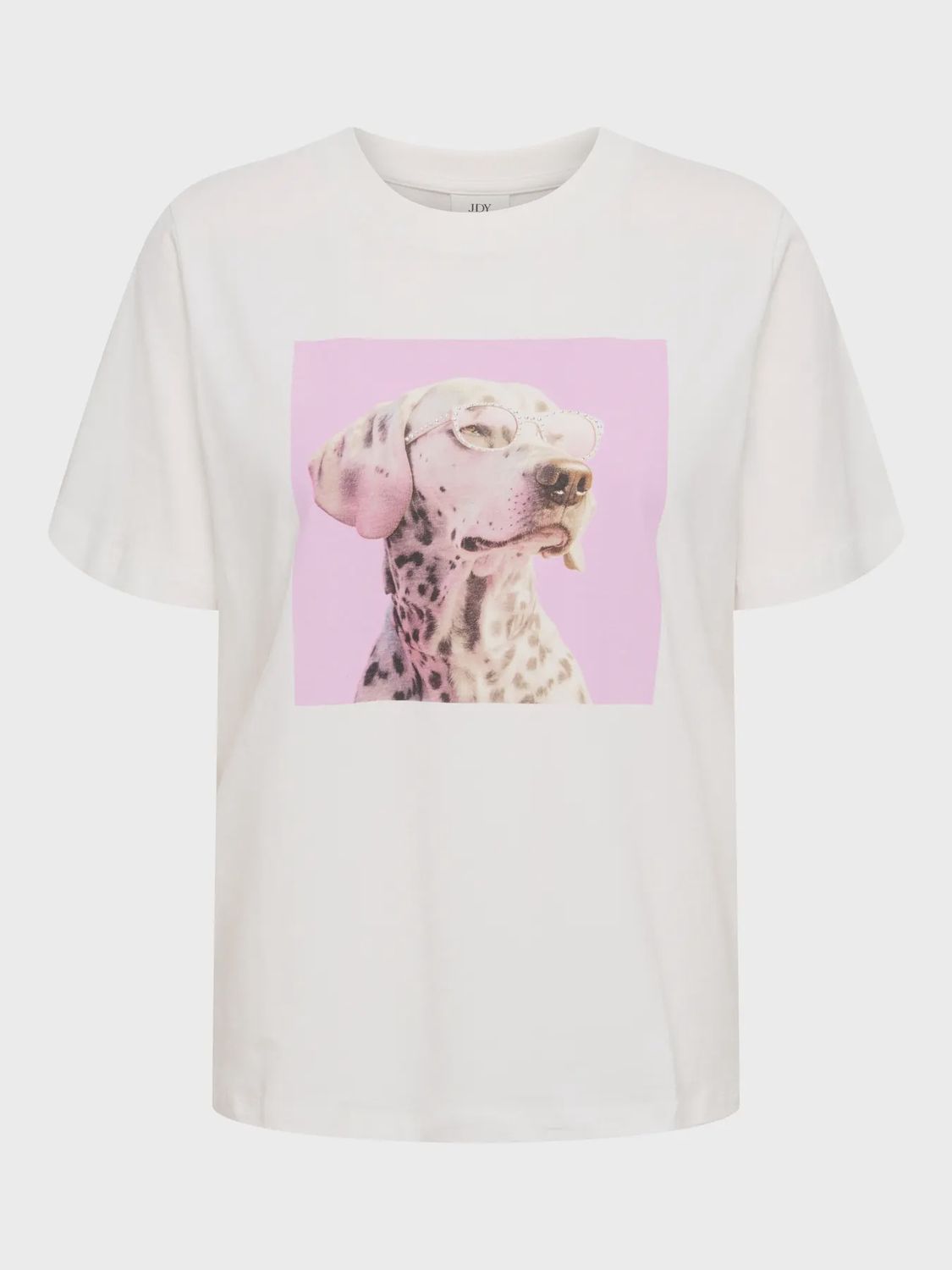 JDY T-Shirt col rond manches courtes imprimé Chien lunettes Dalmatien 15366025