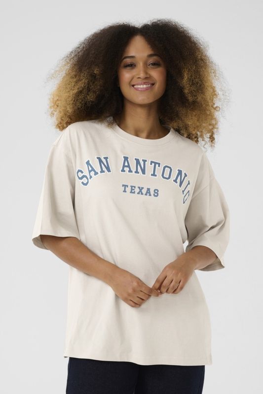 Cream T-Shirt oversize écru écritures Blue Heaven 10614083