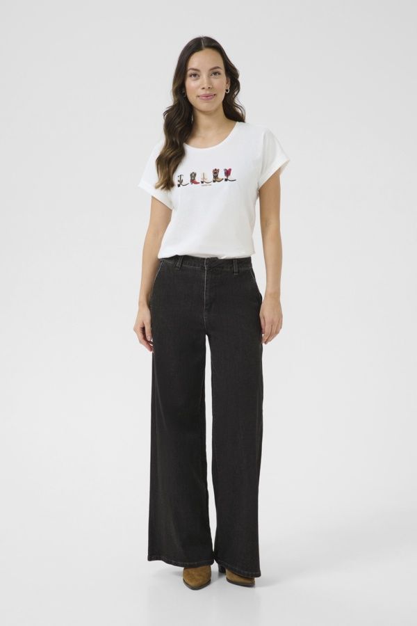 Cream Pantalon jeans CrVisti jambes larges noir 10612286