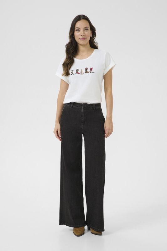Cream Pantalon jeans CrVisti jambes larges noir 10612286