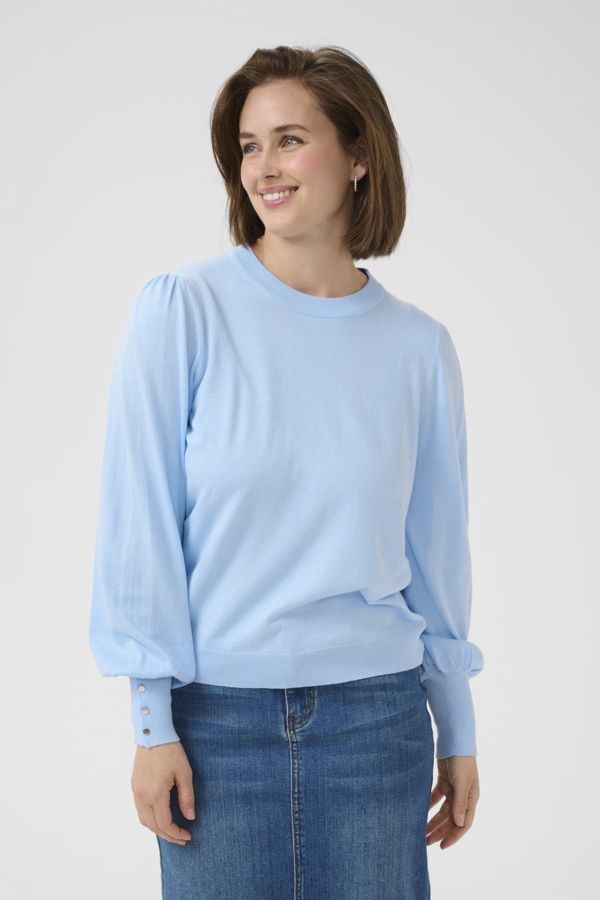 Kaffe Chandail tricot léger manches longues avec boutons aux poignets Windsurfer10508681