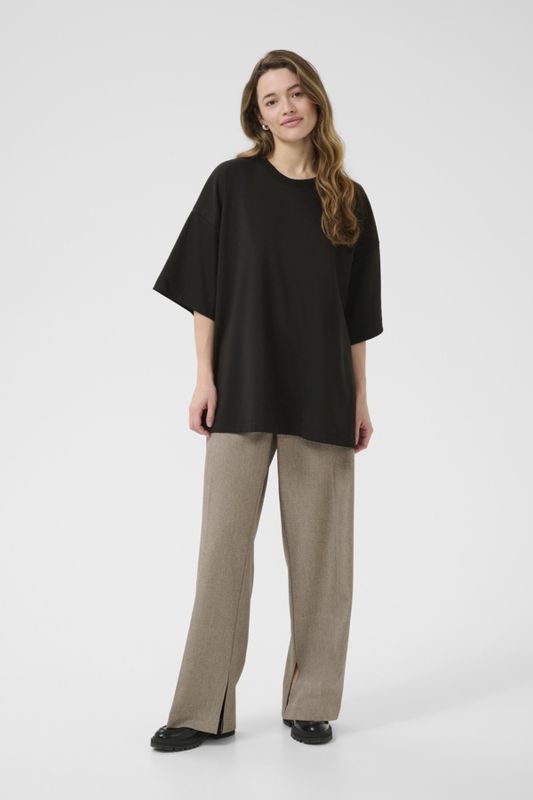 Kaffe T-Shirt noir souple et très ample col rond manches courtes 10510363