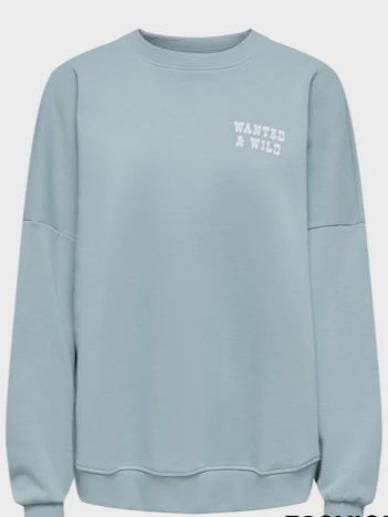 Only Chandail crewneck manches longues Cowgirls Bleu 15357086