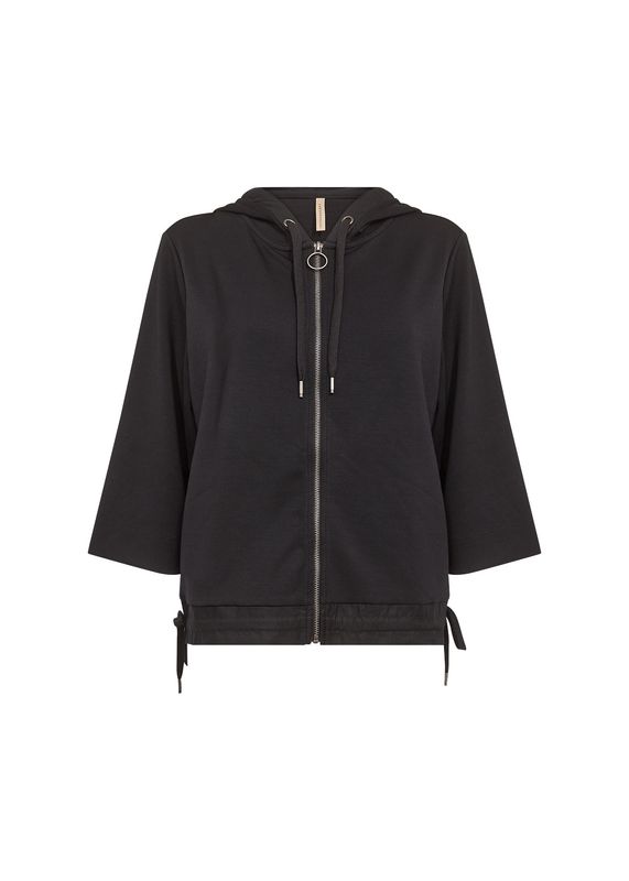 Soya Concept Veste modal noir capuchon et fermeture éclair 27176