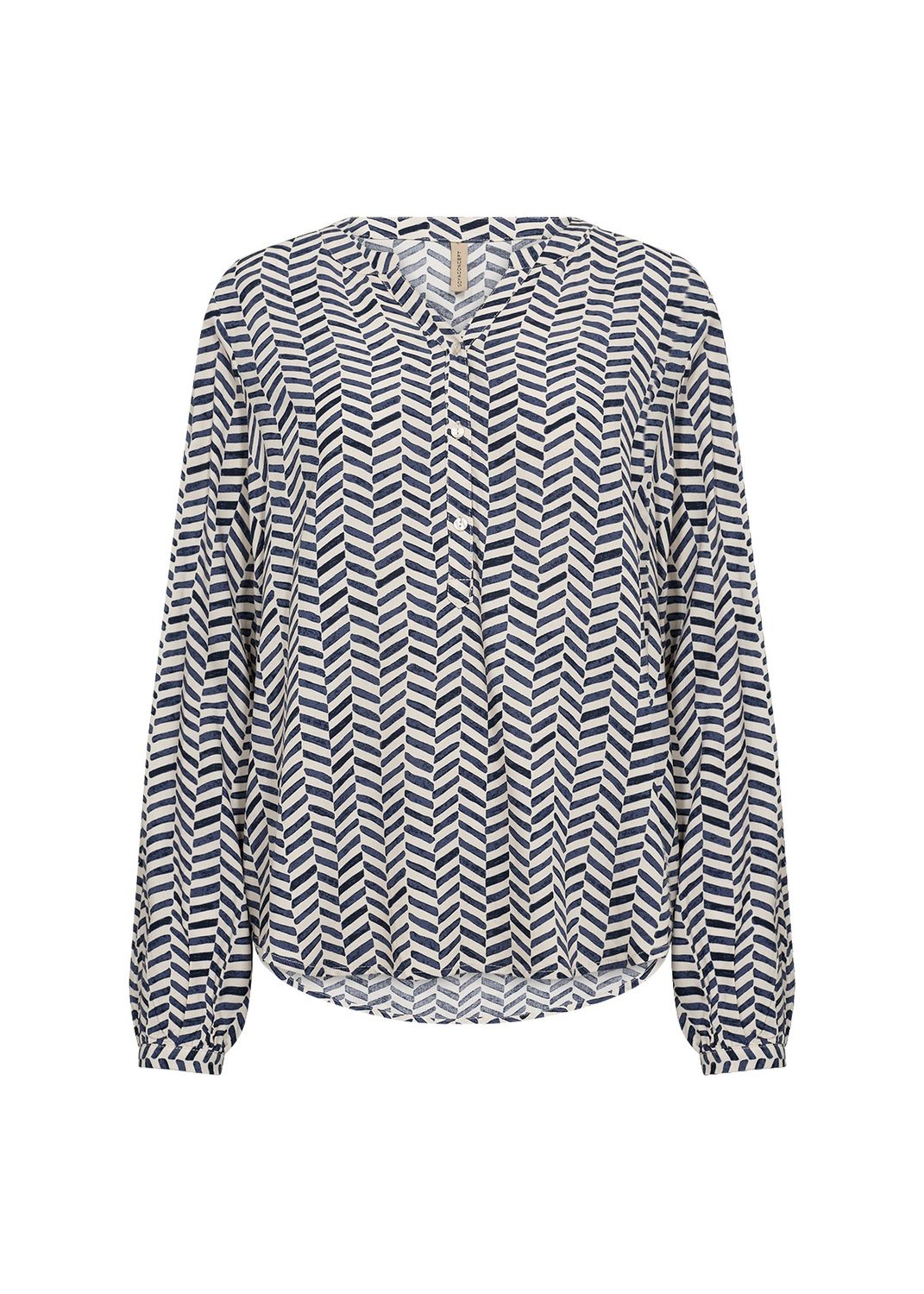 Soya Concept Blouse manches longues imprimé Navy Combi 41312