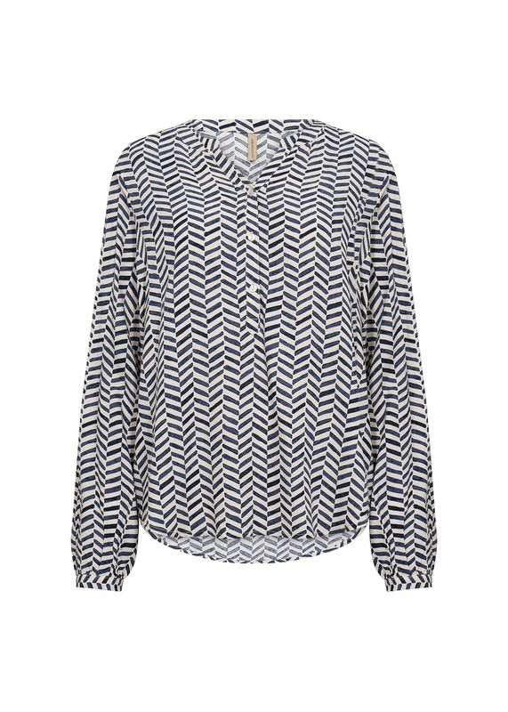 Soya Concept Blouse manches longues imprimé Navy Combi 41312