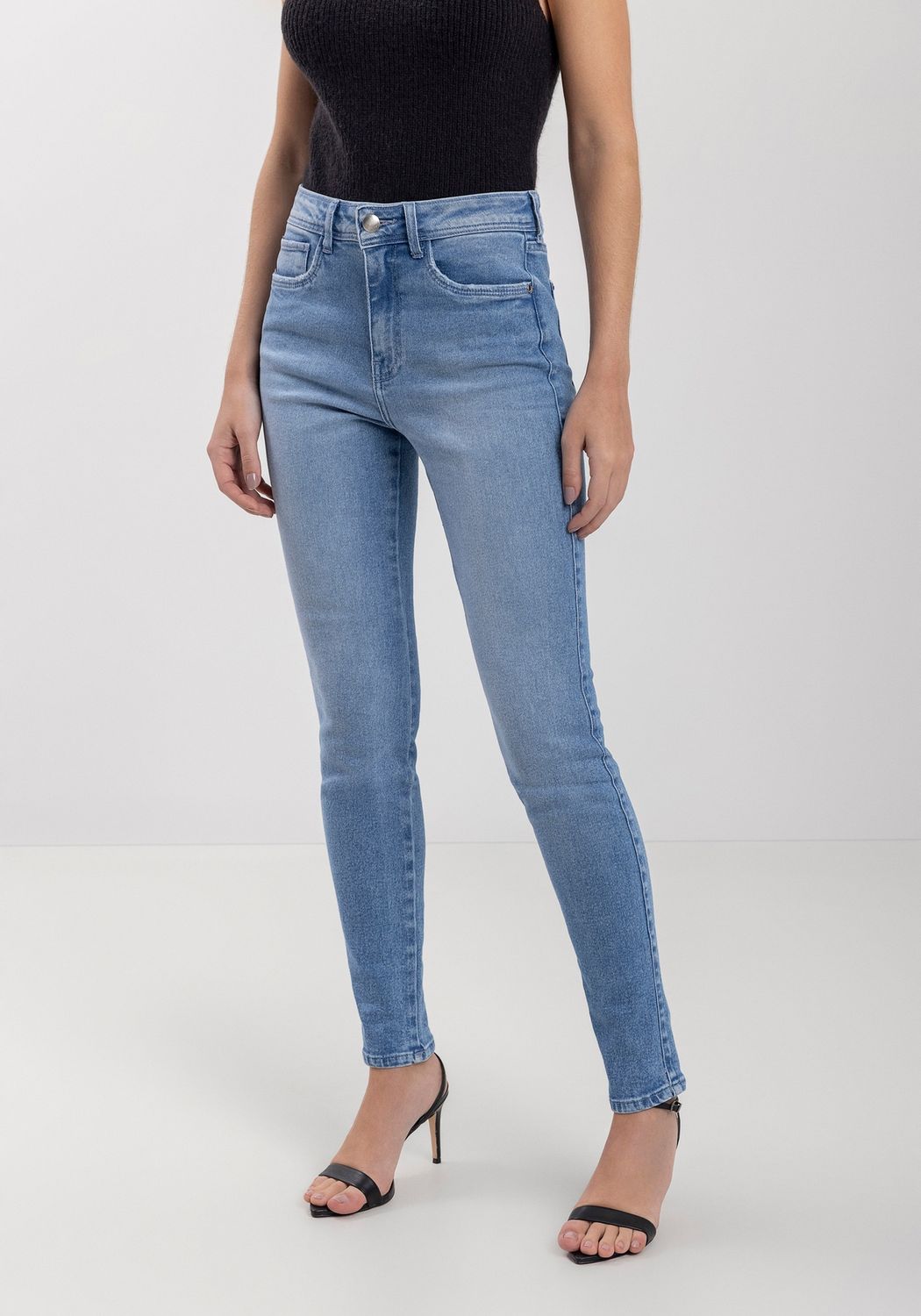 Lezalez Jeans bleu moyen coupe ajustée 0797E