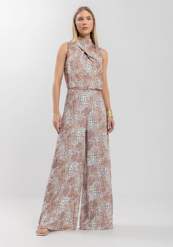 Lezalez Pantalon palazzo imprimé 7221E