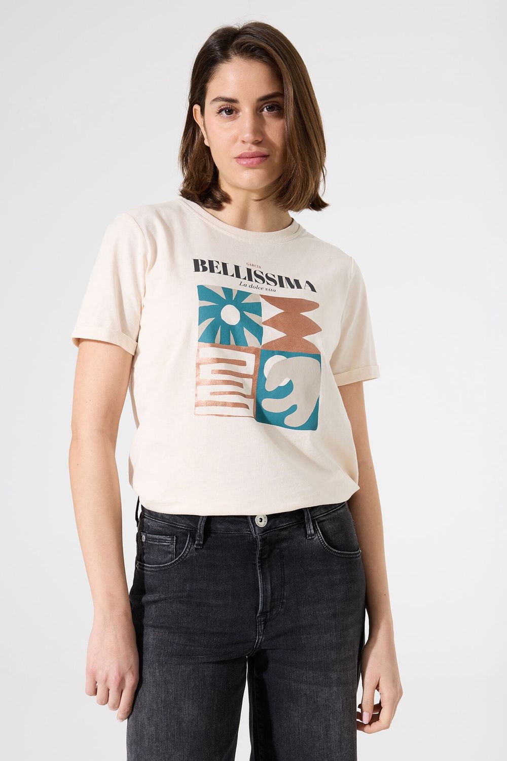 Garcia T-Shirt manches courtes col rond BELLISSIMA G50205