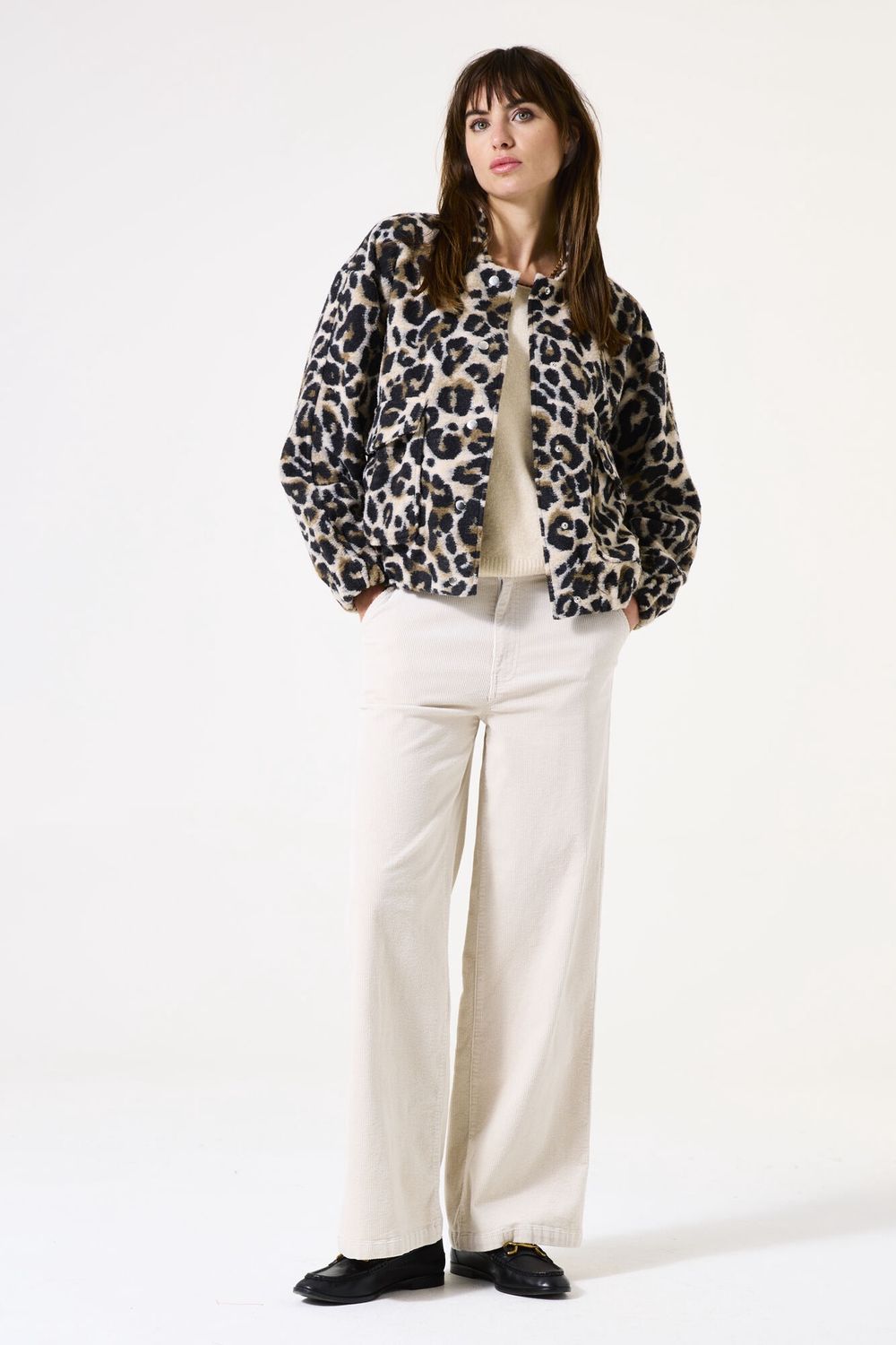 Garcia Veste manches longues motif léopard H50093
