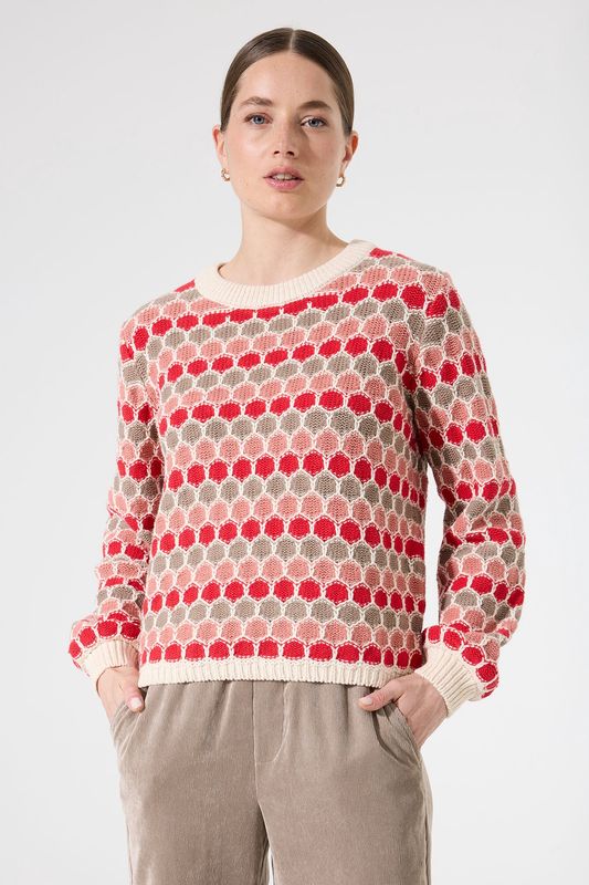 Garcia Chandail tricot manches longues rouge mélange I50240