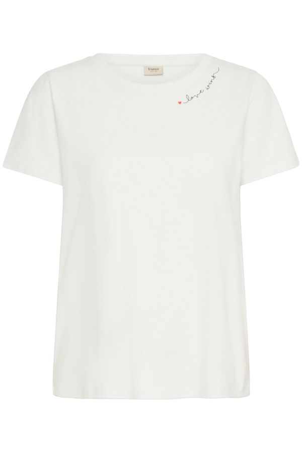 Fransa T-Shirt offwhite manches courtes écritures au col 20615950
