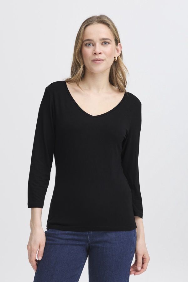 Fransa Chandail manches 7/8 noir 20616149
