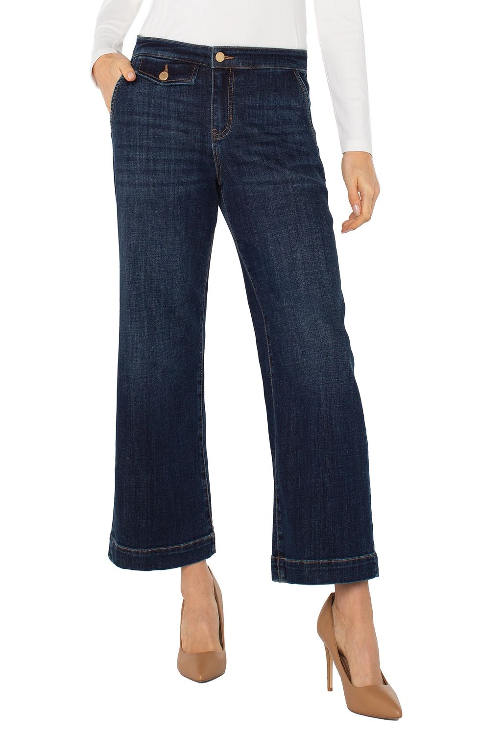 Liverpool Jeans Stride Wide Leg Trousers details Albany LM4378CH4