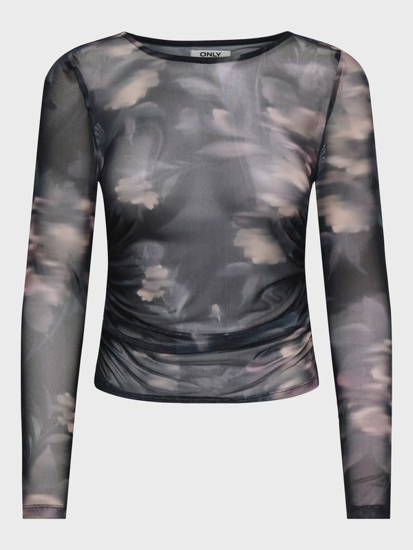 Only Haut noir mesh floral 15357311