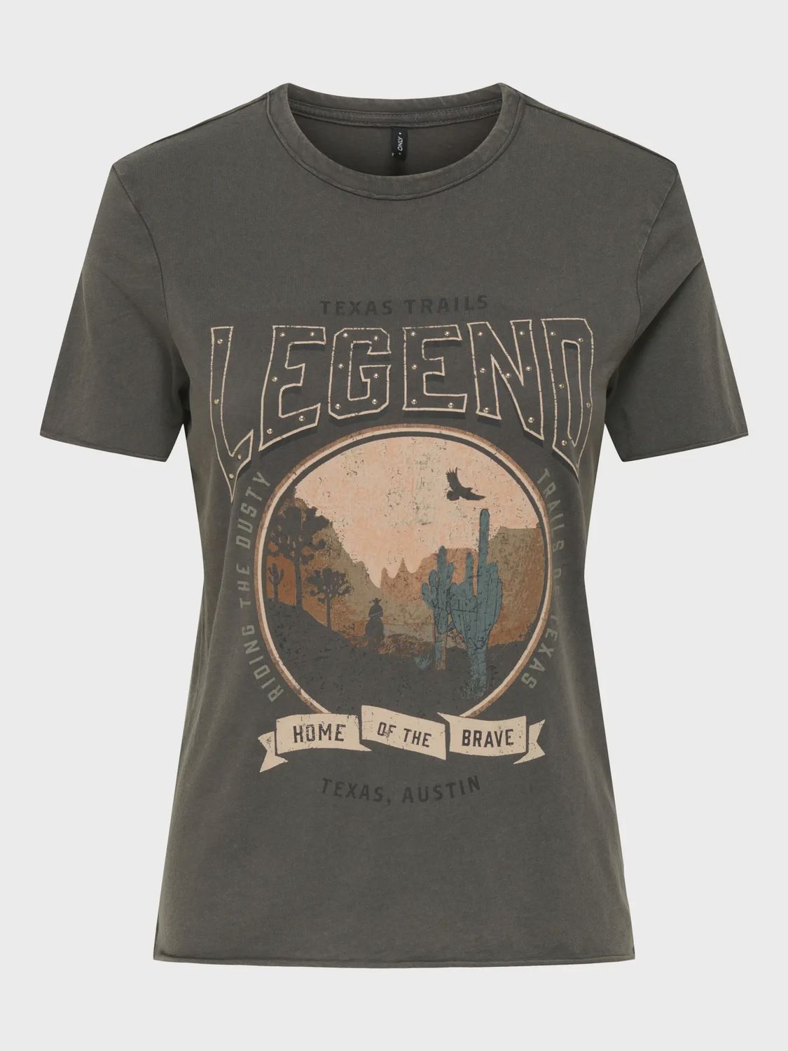 Only T-Shirt manches courtes col rond imprimé Texas Trail 15307412