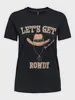 Only T-Shirt manches courtes col rond noir écritures Rowdy 15355694