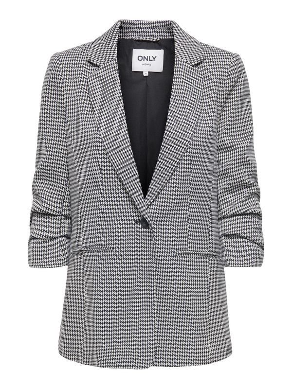Only Veston manches à fronces motifs noir/offwhite pied de poule 15353566