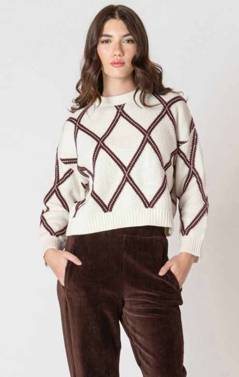 Dex Pull tricot Diamond Check Cream/Cocoa 2627015