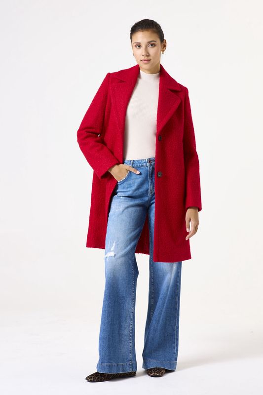 Garcia Manteau bouclé long rouge GJ500912
