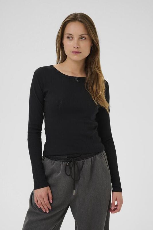 Kaffe Haut manches longues noir 10510524