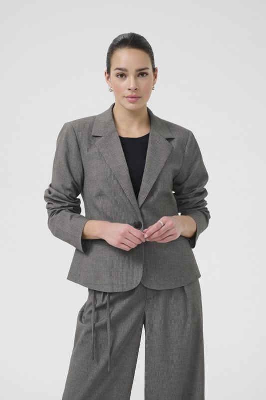 Kaffe Veston gris fines rayures blanches 10510718