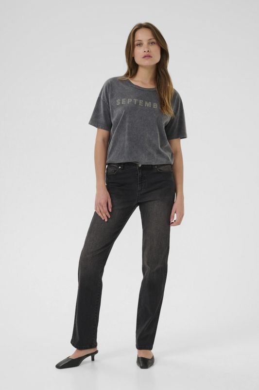 Kaffe Jeans Coupe droite Gris foncé 10510727