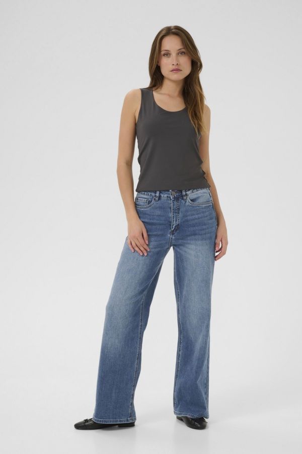 Kaffe Jeans taille haute coupe droite medium blue 10510711