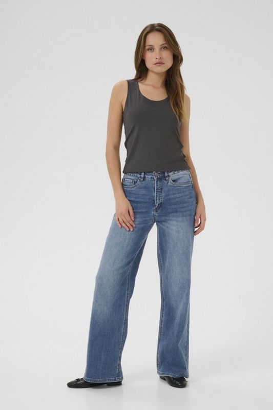 Kaffe Jeans taille haute coupe droite medium blue 10510711