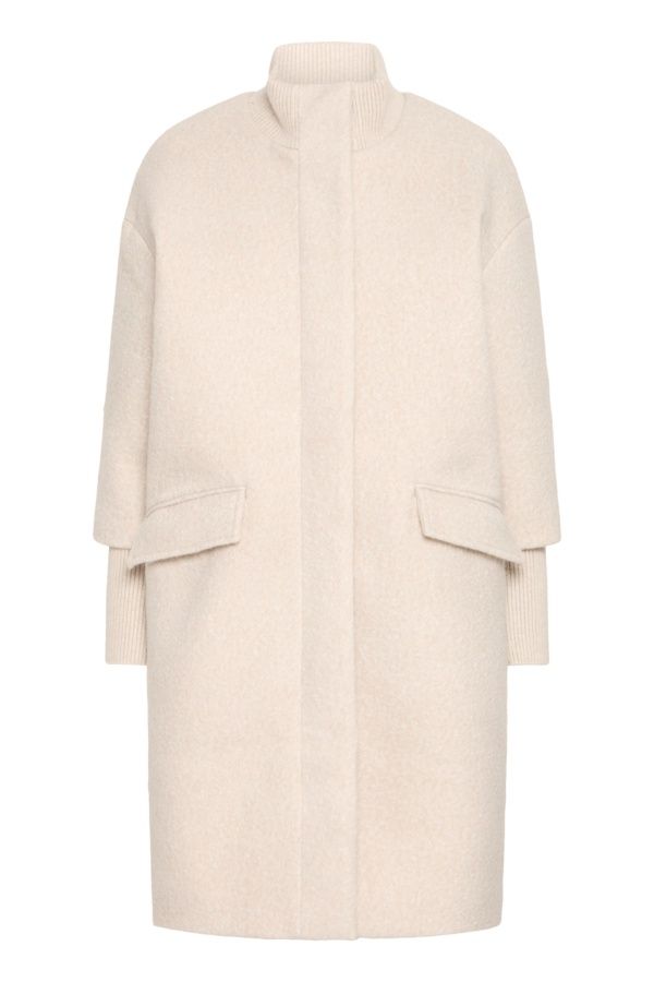 Fransa Manteau long lainage beige 20615652