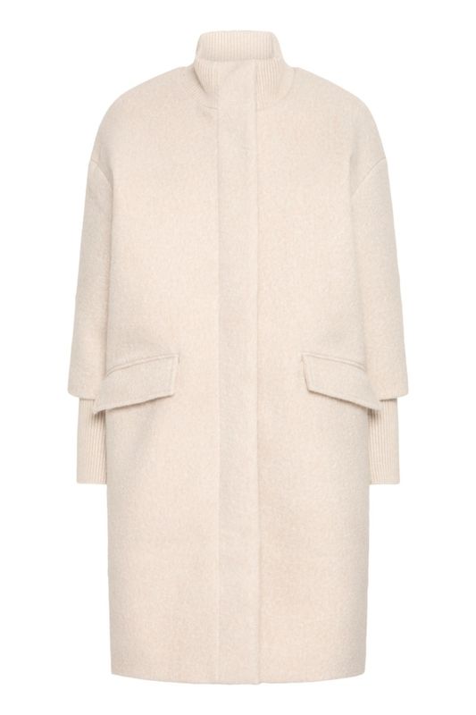 Fransa Manteau long lainage beige 20615652