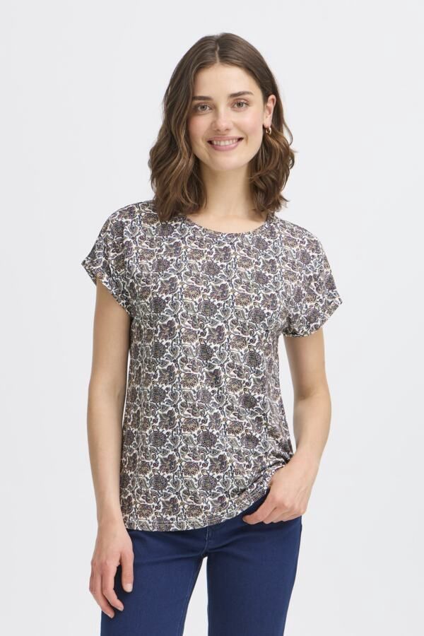Fransa  T-Shirt manches courtes imprimé paisley crème 20610634