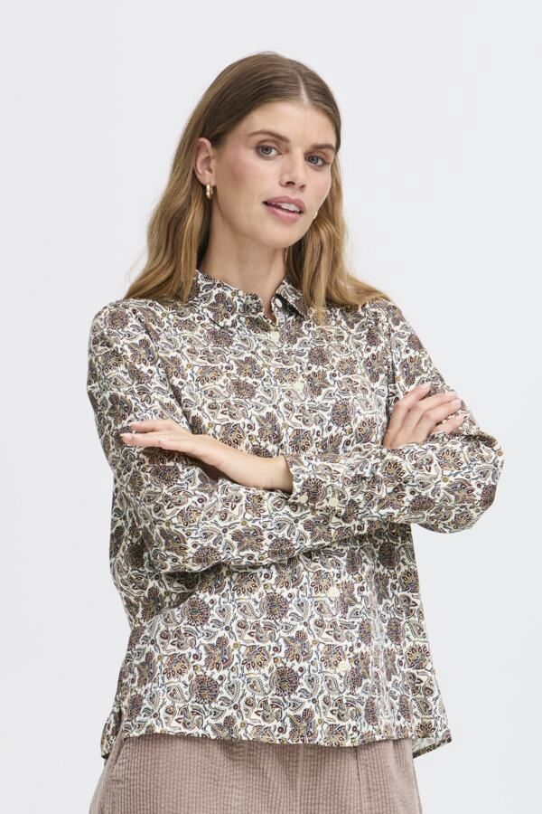 Fransa Blouse manches longues offwhite imprimé Paisley 20617072