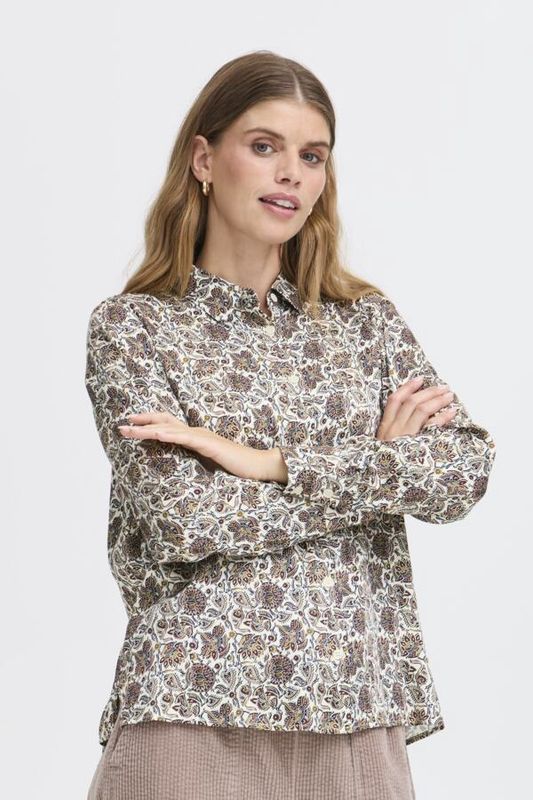 Fransa Blouse manches longues offwhite imprimé Paisley 20617072
