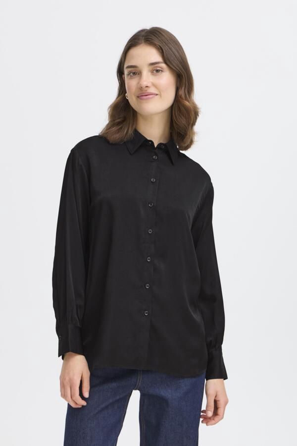 Fransa Blouse satinée noire 20616175