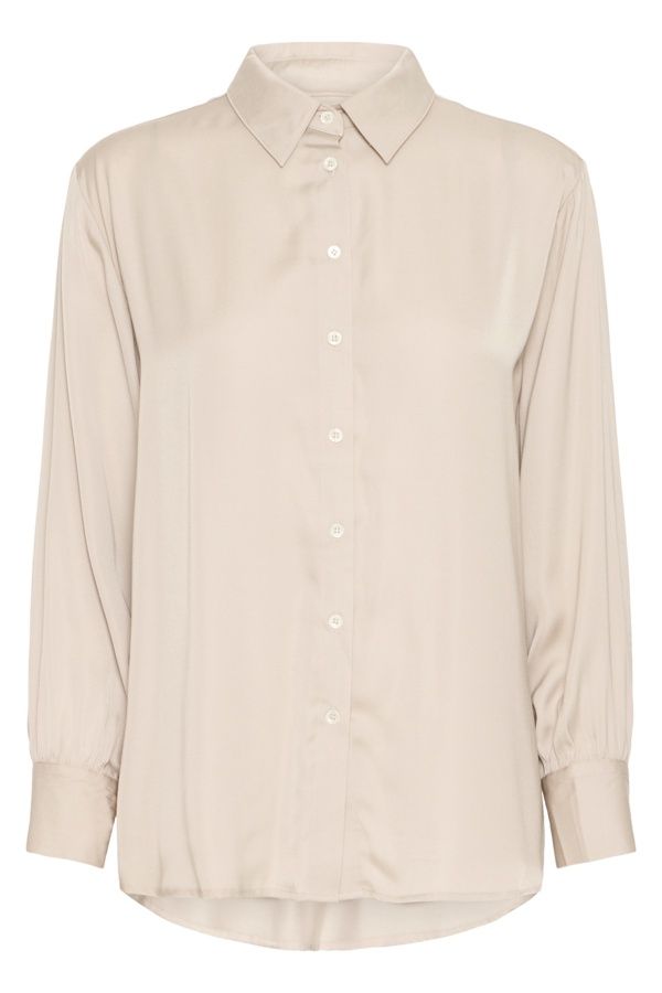 Fransa Blouse satinée manches longues Feather Gray 20616175